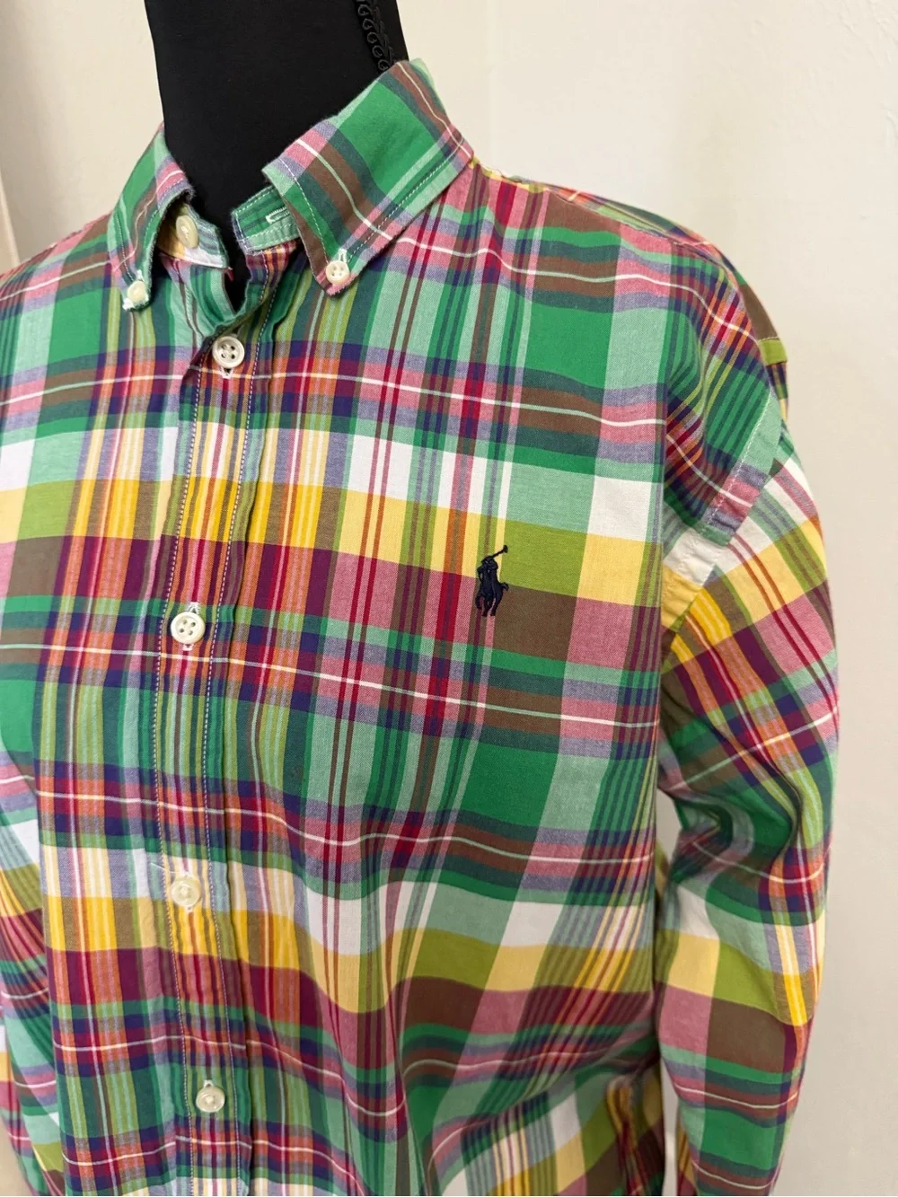 Ralph Lauren Multicolor Green Plaid Button-Down Shirt